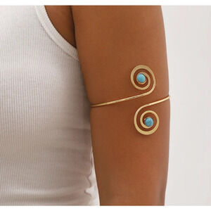 Gold & Turquoise Spiral Armband